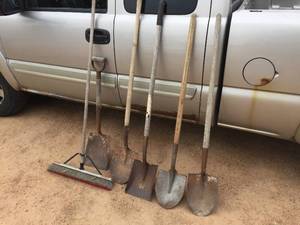 lot 328 image: Group Broom - Shovels