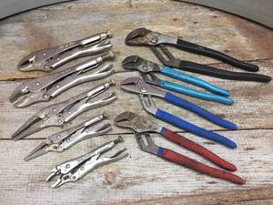 lot 338 image: Group Vise Grip & Adjustable Wrenches