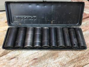 lot 130 image: Pittsburgh 12 Impact Deep Well SAE Sockets