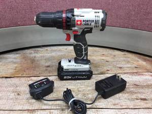 lot 141 image: Porter Cable 20V Lithium Cordless DrillBatteryCharger
