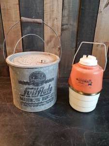 Vintage Minnow Bucket and Mascot Cooler Drink container