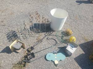 lot 24 image: Outdoor Garden Lot, Plant Hooks, Bird Houses, Humming bird feeders and more