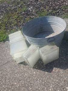 lot 26 image: Glass Blocks and Wash Tub
