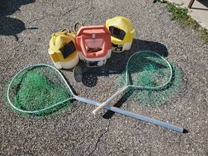 lot 30 image: Fishing Lot, Minnow Buckets and Nets