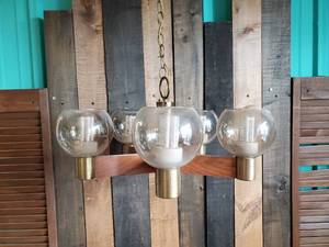 lot 58 image: Hanging Lamp with unique design and round glass globes