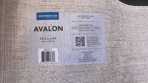 lot 21 image: Avalon 22 x 8 ft Runner Rug Beige Textured Pattern