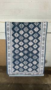 lot 41 image: Wyatt & Ash Blue and White Patterned Area Rug