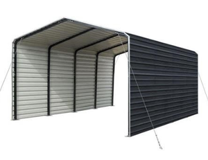 lot 14 image: Landhonor 20ft x 12ft All-Steel Carport with 10ft Sidewalls in Crate