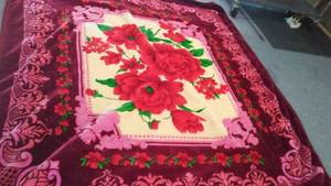lot 212 image: Plush Blanket, Gorgeous Approx. 7 ft. 7 ft.  WOW Thick, Plush, Print the same on both sides.