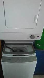 lot 217 image: Whirlpool 1.6 cu.ft Electric Stacked Laundry Center 6 Wash cycles and AutoDry.