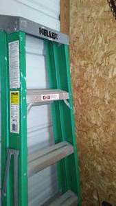 lot 255 image: 6 ft. Keller Fiberglass and Wood Ladders (2).