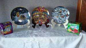 lot 312 image: Mc Donalds Collector Plates (3) And Snow Globes (2).