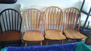lot 323 image: Wood Chairs (4) and More.