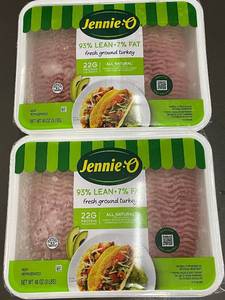 lot 5 image: E - Lot of 2 Jennie-O 93% Lean Ground Turkey 3 lb Packs