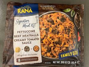 lot 124 image: L - Rana Signature Meal Kit Fettuccine Beef Meatballs with Creamy Tomato Sauce Family Size 38oz