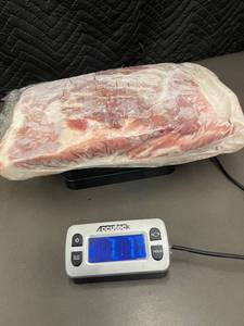 lot 208 image: Frozen Pork Belly 7 lbs 7.7 oz Vacuum Sealed