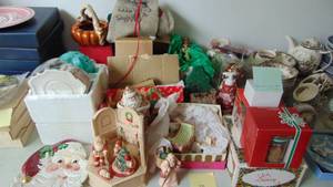 lot 38 image: Large Lot of Assorted of Christmas Items, Some pcs of Flitz and Floyd