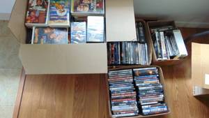 lot 41 image: 4- Boxes of DVDs, VHS and Some Cassettes