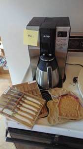 lot 42A image: Mr. Coffee Maker, New Steak Knives and Cookie Molds