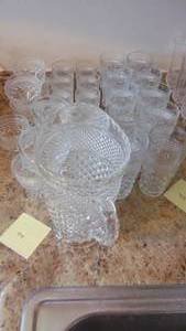 lot 44 image: 29Pcs of Pressed Glasses, Sherberts and Pitcher
