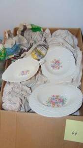 lot 69 image: Set of Vintage Rosepoint Pattern China Set