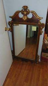lot 73 image: Large Walnut and Gold Mirror, 28 x 49 Total