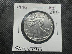 lot 22 image: 1946 XF Walking Liberty Half