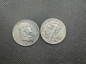 lot 40 image: (2) Silver Half Dollars
