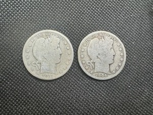 lot 46 image: (2) Barber Half Dollars