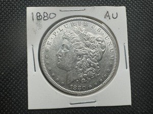 lot 55 image: 1880 AU Morgan Dollar. Original Surfaces, Sigma Verified .90 Pre 1900