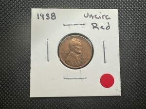 lot 78 image: 1938 Lincoln Cent Uncirculated Red