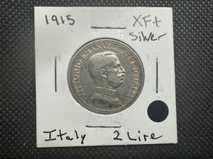 lot 84 image: 1915 XF Silver Italian 2 Lire