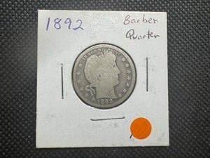 lot 90 image: 1892 Barber Quarter