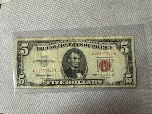 lot 104 image: 1963 Series Red Seal $5 Bill