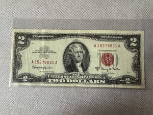 lot 109 image: 1963 Series Red Seal $2 Bill