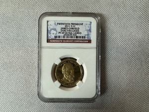 lot 110 image: 20th President 2011 S $1 James Garfield NGC Early Releases PF69 Ultra Cameo