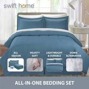 lot 8 image: Swift Home Ultra-Soft 8pc. Bed-In-A-Bag Bedding Set - King Size
