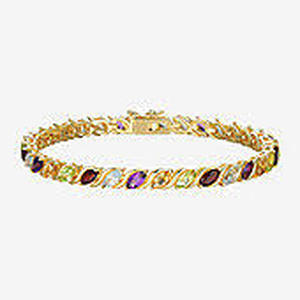18K Gold Over Sterling Silver Marquise Genuine Gemstone ...