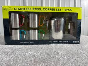 lot 25 image: Alpine Mountain Gear Stainless Steel Coffee Set - 5 pc