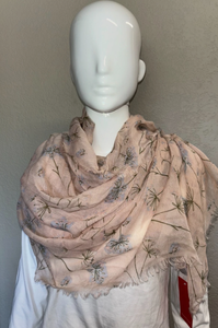 lot 72 image: Lot of 60 Rampage Floral Scarfs wRings (20 Each of Light PinkLight BlueWhite)