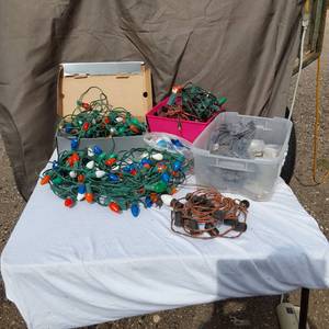 lot 38 image: Christmas Light Strings and Accessories, Including Colored Bulbs and Cables