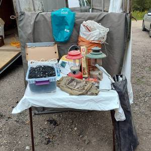 lot 44 image: Lot of Camping and Outdoor Items including Coleman Lantern, Weber Lighter Cubes, and Thermacell Refills