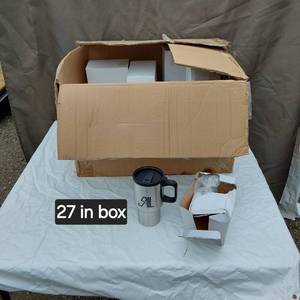 lot 53 image: Lot of 27 Stainless Steel Travel Mugs with Lids