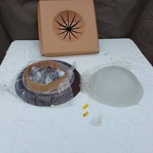 lot 73 image: Ceiling Light Fixture Kit including Glass Dome