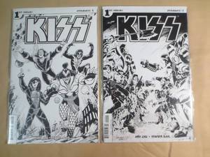 lot 14 image: 2 Dynamite #1 Kiss Comic Books Blac...