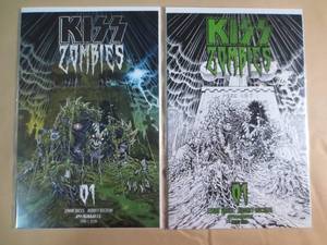 lot 54 image: 2 Dynamite 01 Kiss Zombies Comic Bo...