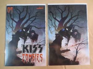 lot 70 image: 2 Dynamite 04 Kiss Zombies Comic Bo...