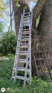 lot 2 image: Pair of Werner Aluminum Extension Ladders