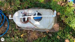 lot 7 image: FIMCO 25-Gallon Sprayer Tank with Pump and Hoses