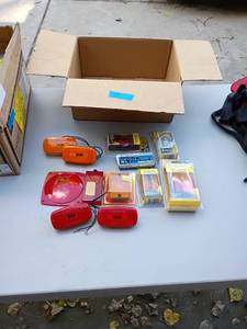 lot 43 image: Lot of Trailer Marker Lights and Bulbs Assorted Types